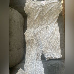 NWOT Gray and Light Pink Cheetah Romper
